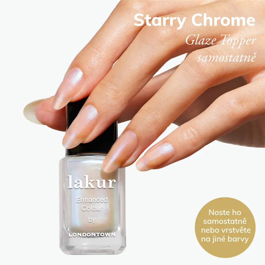 LONDONTOWN lakur Starry Chrome Glaze Topper lak na nehty