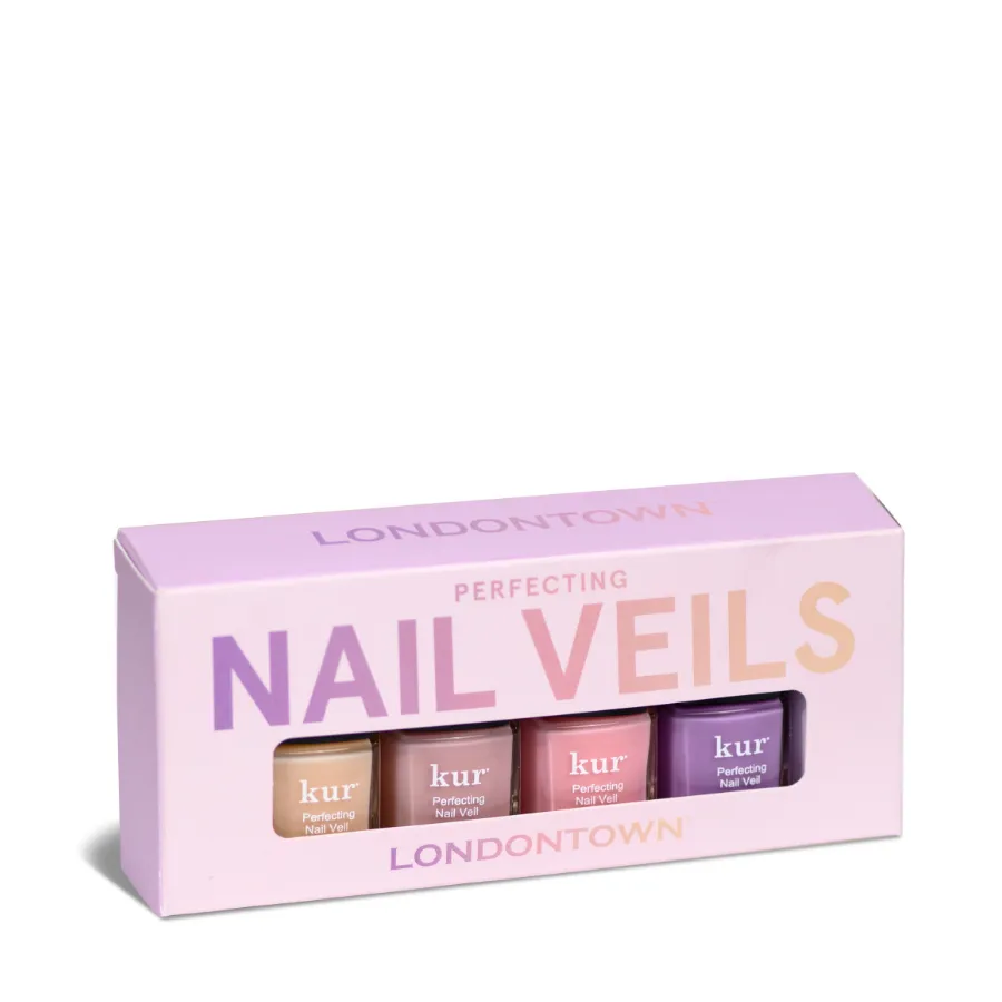 LONDONTOWN Set miniatur zpevňujících tónovaných laků Nail Veil